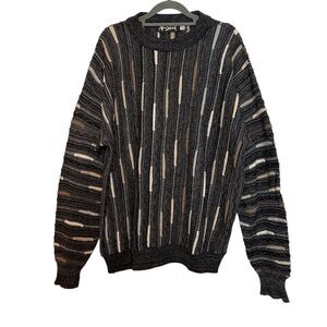 Alan Stuart Textured Knit Sweater Men’s L Vintage Grandpacore Cozy Core
